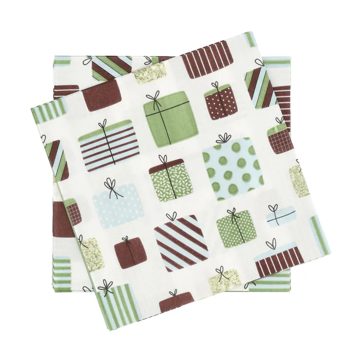 Tovagliolo di carta Gift - Multicolore, confezione da 20, 33x33 cm - Scandi Essentials