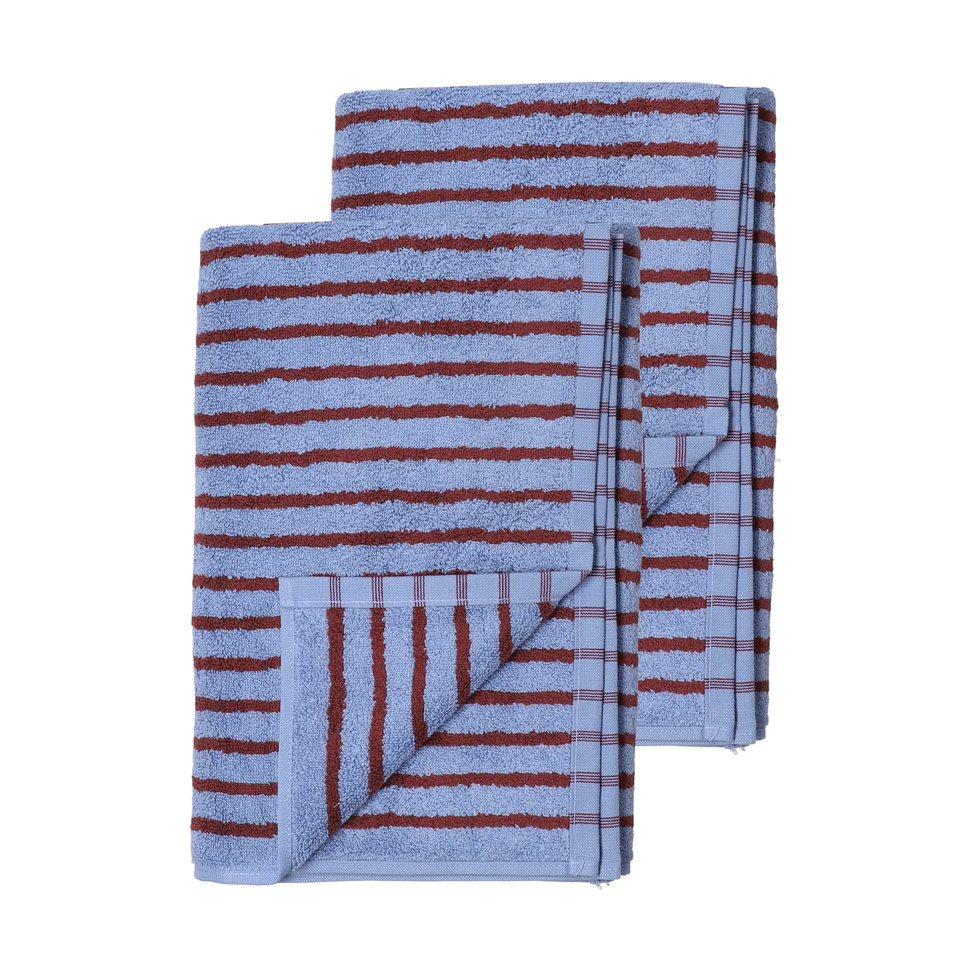 Asciugamani Drift 100x150 cm confezione da 2 - Blu-rosso,  Scandi Living