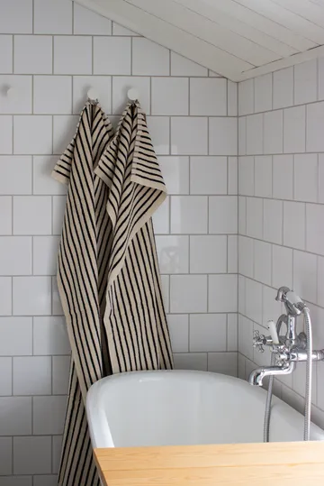 Asciugamano da bagno Drift 100x150 cm - Bianco-nero - Scandi Living