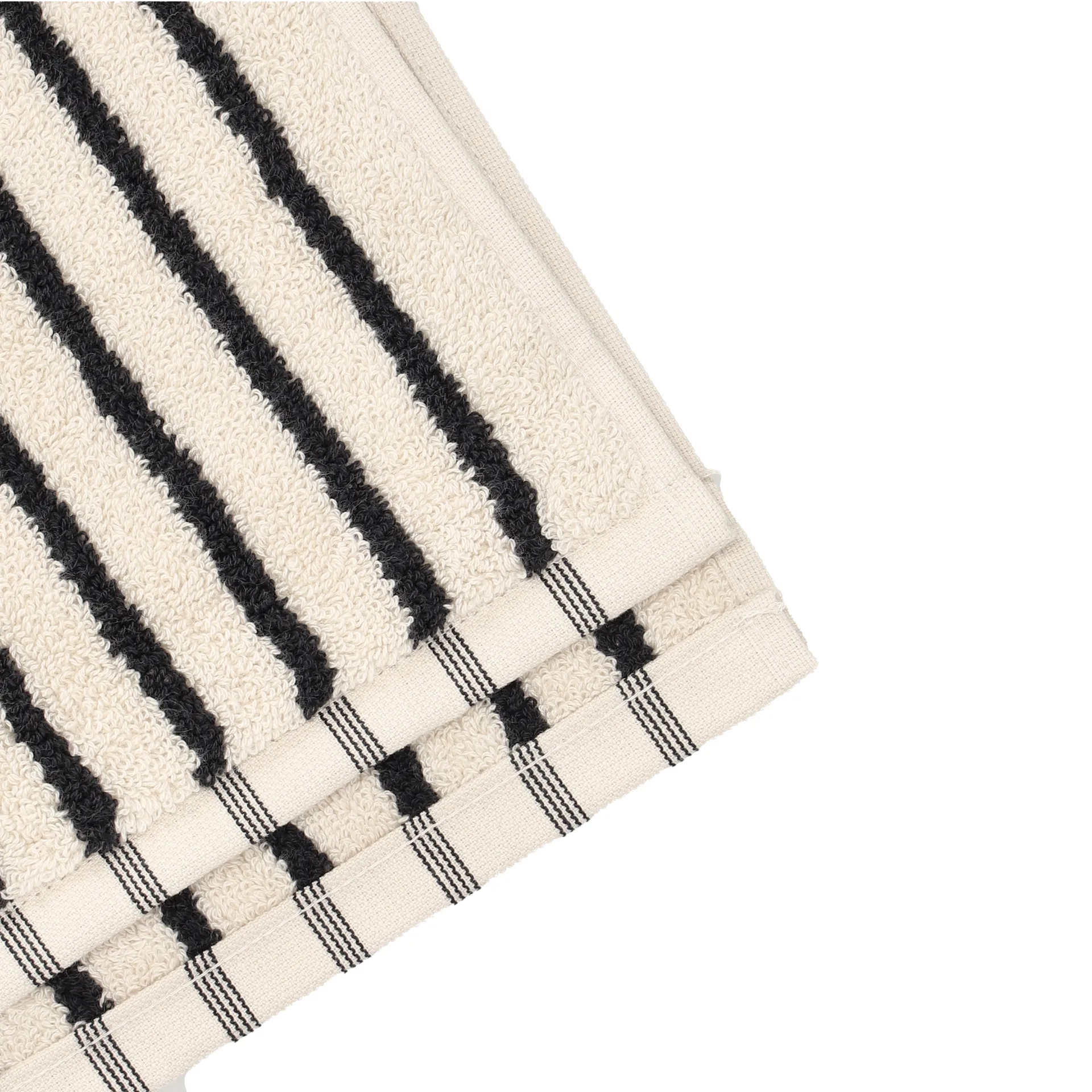 Asciugamano Drift 30x50 cm, Bianco-nero Scandi Living