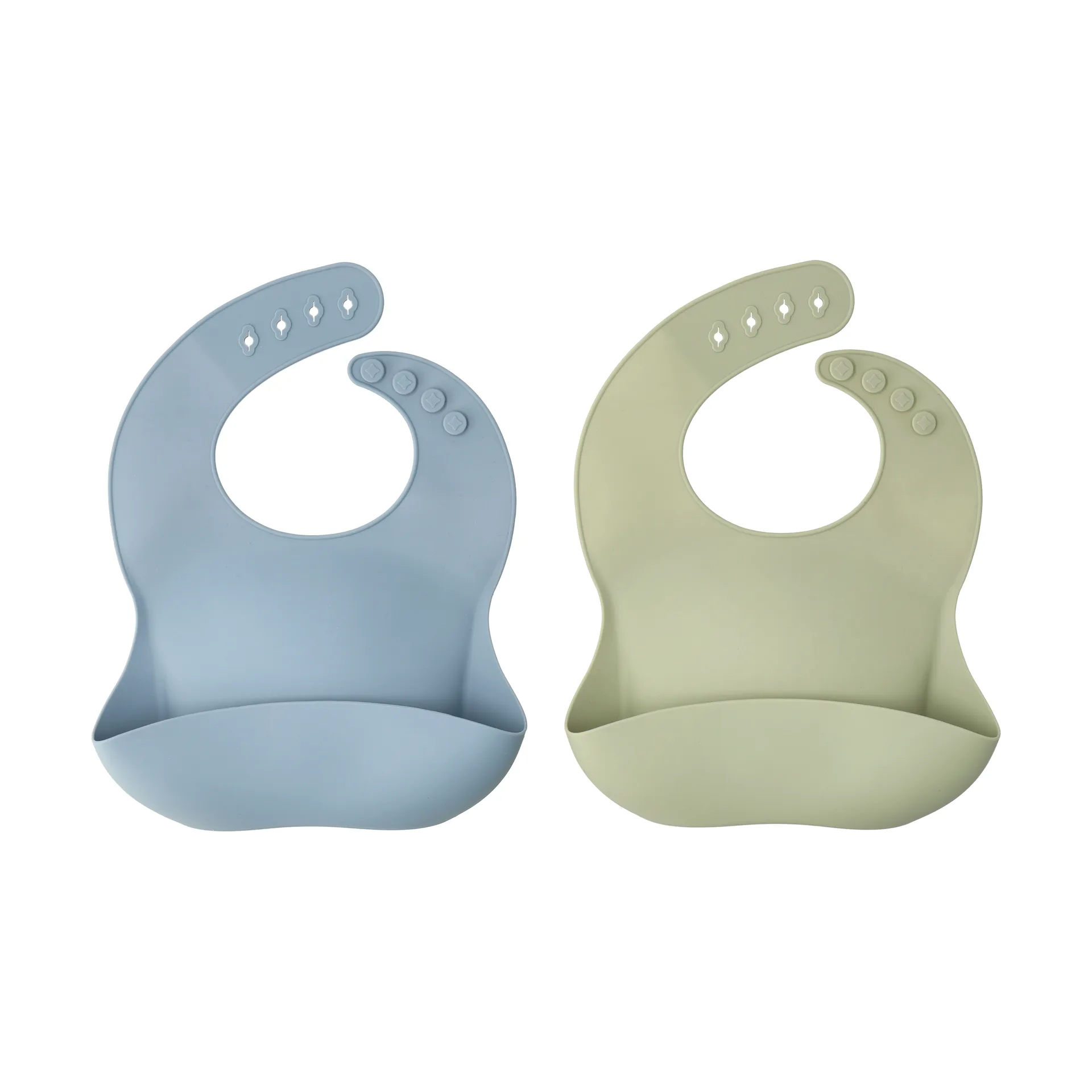 Bavaglino Silly in silicone confezione da 2, Verde-blu Scandi Living