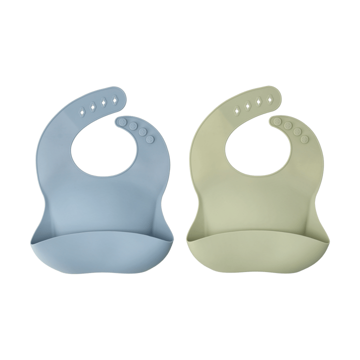 Bavaglino Silly in silicone confezione da 2 - Verde-blu - Scandi Living