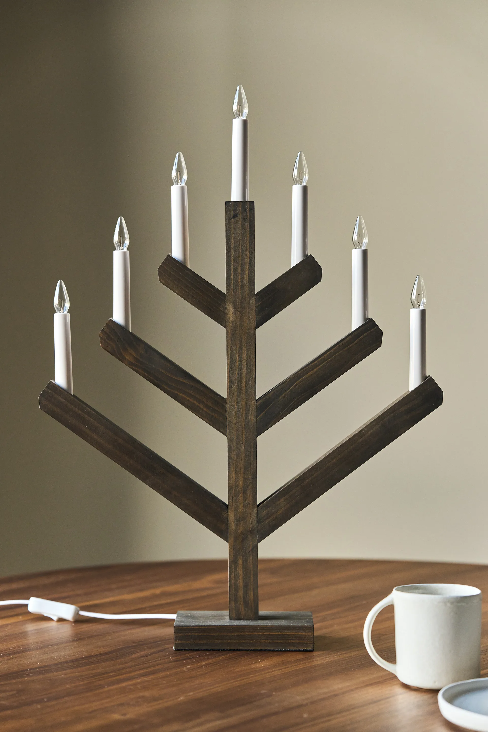 Candela dell'Avvento Pine 62 cm, Dark oil Scandi Living