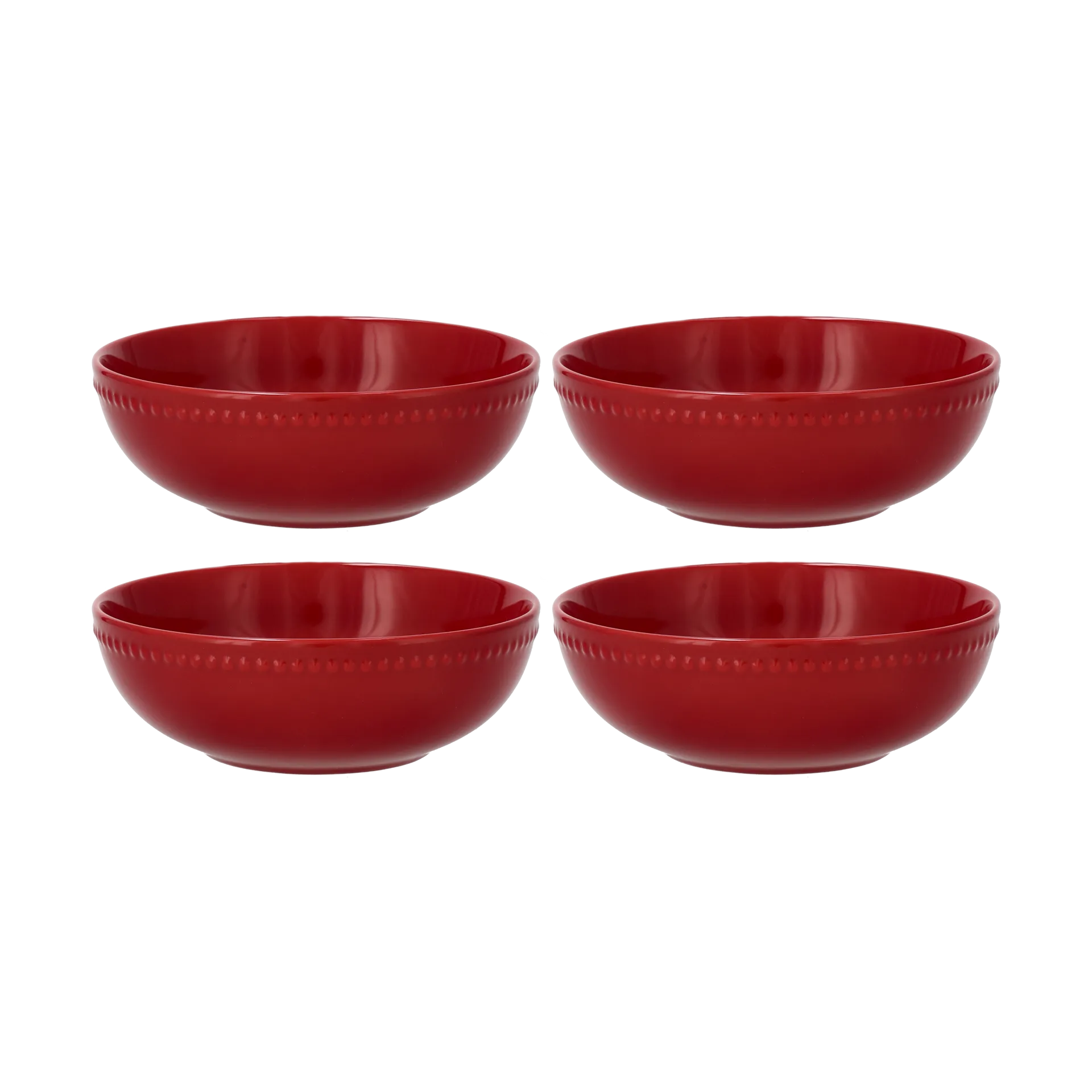 Ciotola colazione Dots 60 cl confezione da 4, Rosso Scandi Living