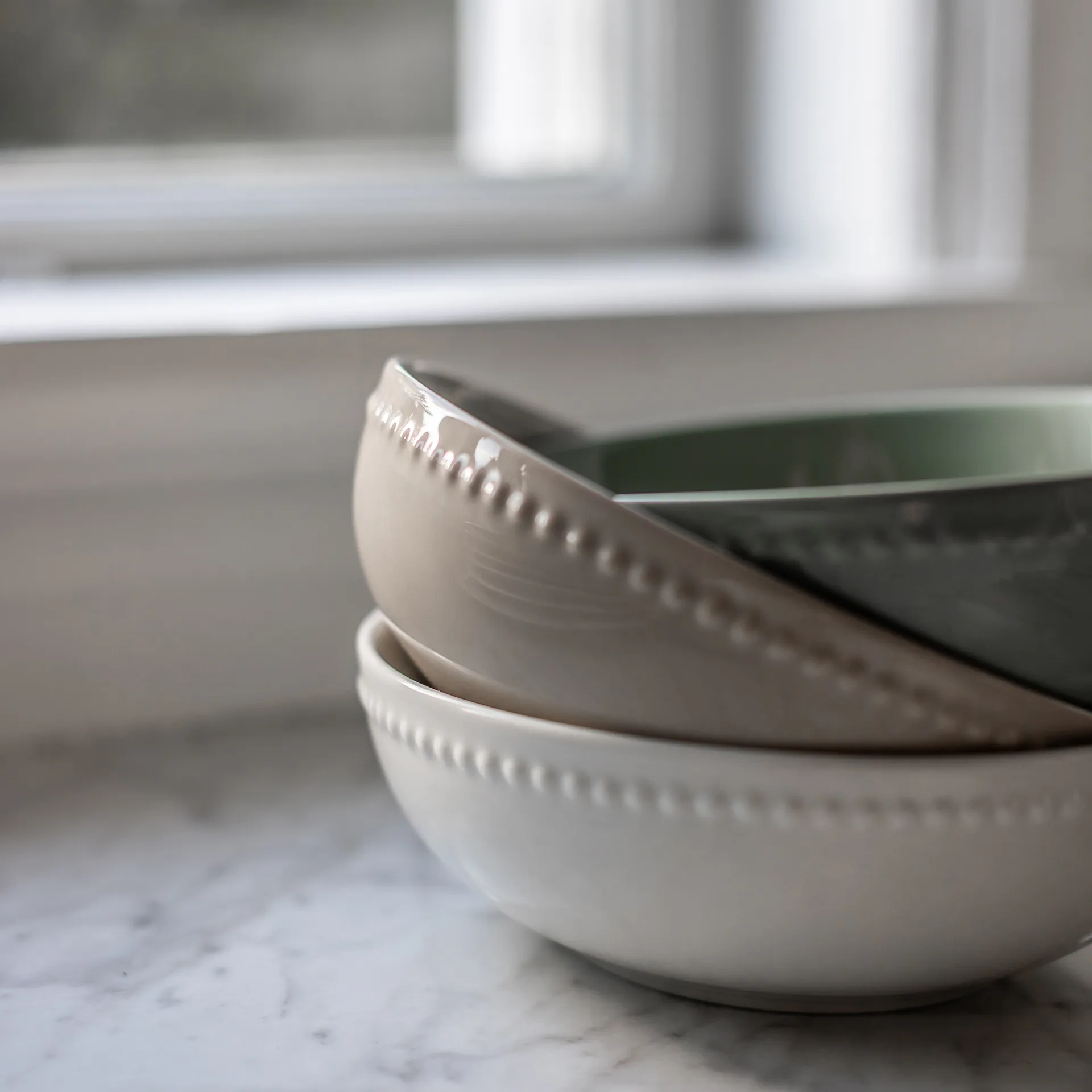 Ciotola colazione Dots 60 cl confezione da 4, Verde Scandi Living