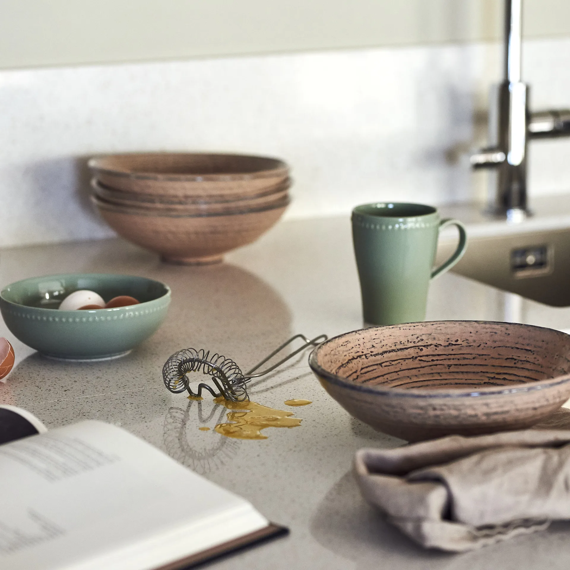 Ciotola colazione Dots 60 cl confezione da 4, Verde Scandi Living