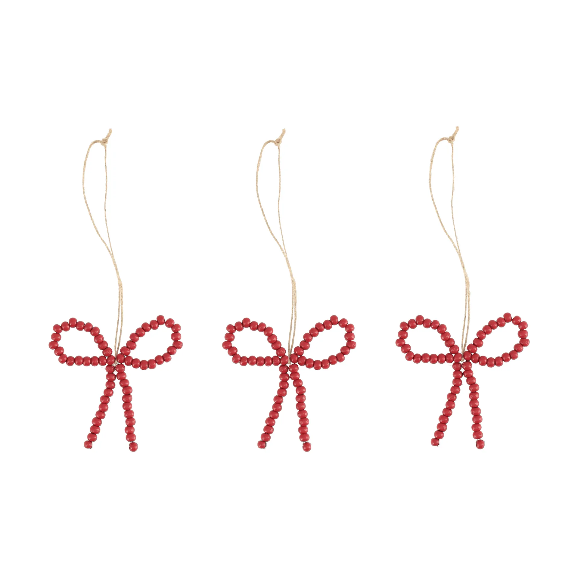 Craft decorazione per albero a forma di fiocco, set da 3, Rosso Scandi Living