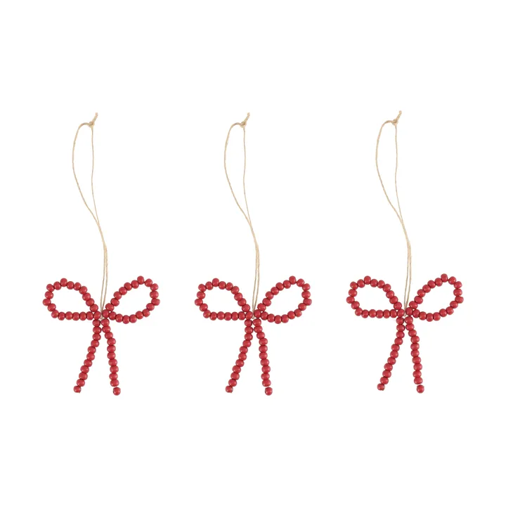 Craft decorazione per albero a forma di fiocco, set da 3 - Rosso - Scandi Living