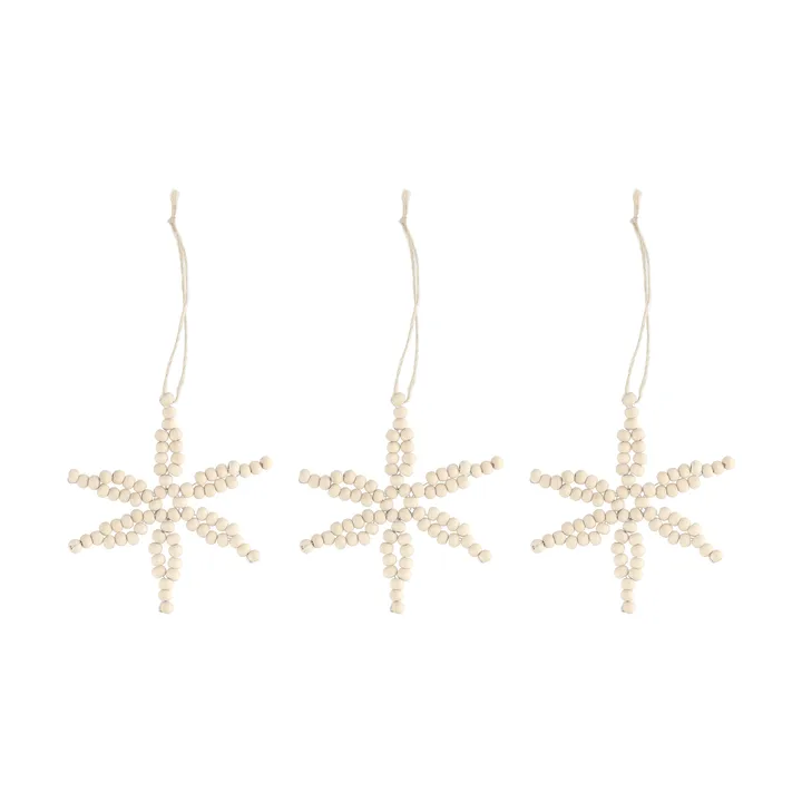 Craft decorazione per albero di Natale fiocco di neve 3 pezzi - Naturale - Scandi Living