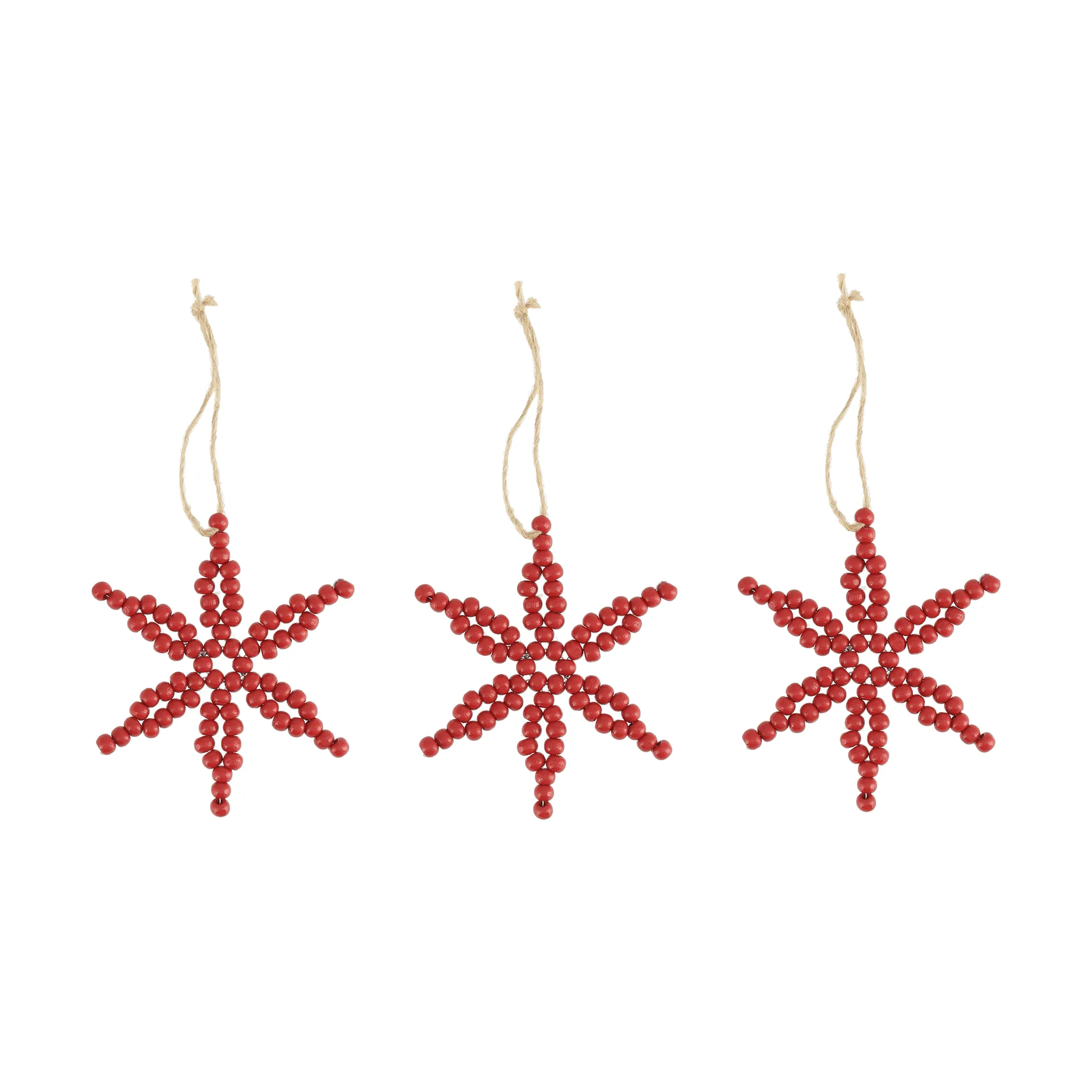 Craft decorazione per albero di Natale fiocco di neve 3 pezzi, Rosso Scandi Living