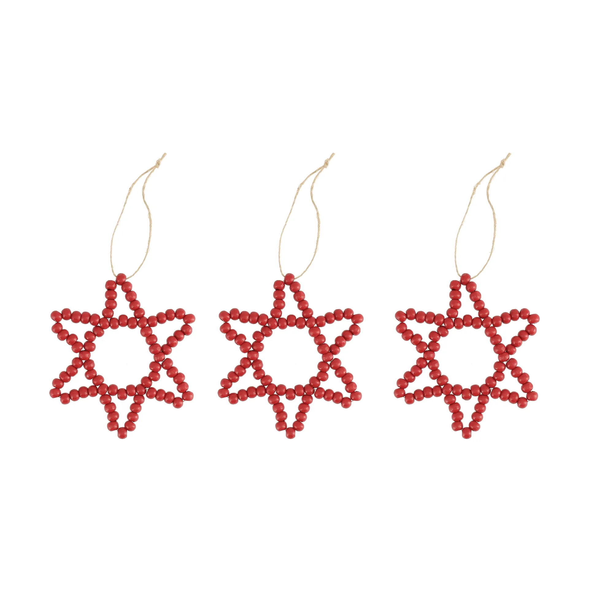 Craft ornamento per albero stella, set da 3, Rosso Scandi Living