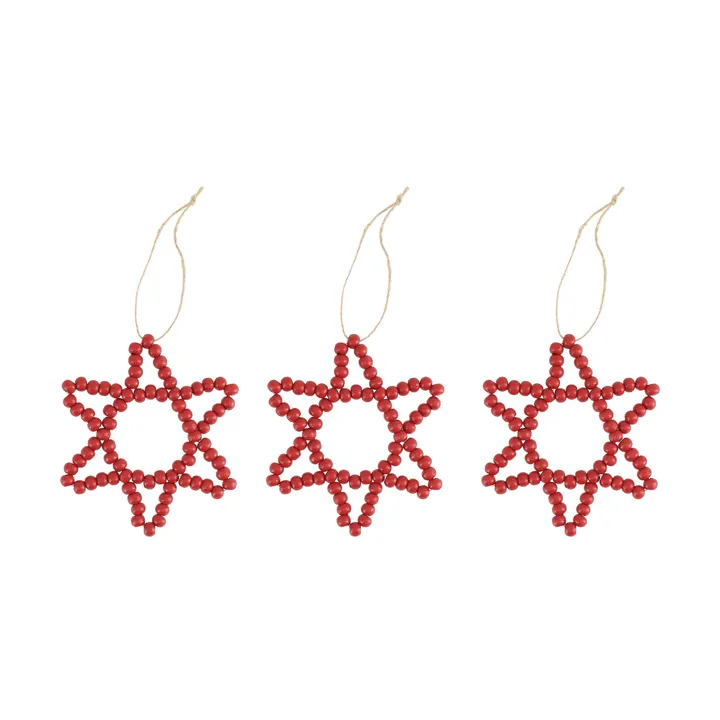 Craft ornamento per albero stella, set da 3 - Rosso - Scandi Living