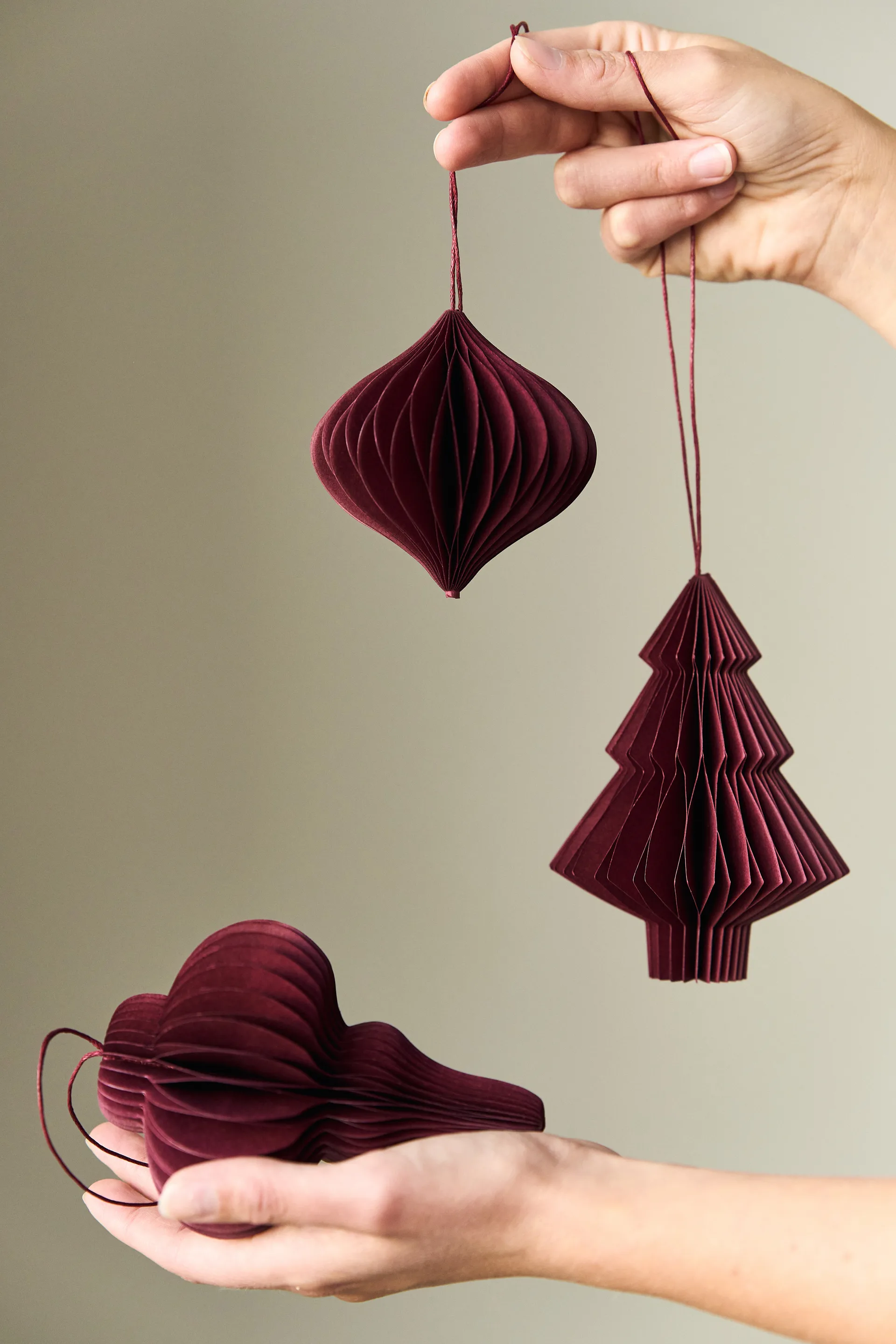 Decorazione per albero di Natale Onion, confezione da 4, Rosso Scandi Living