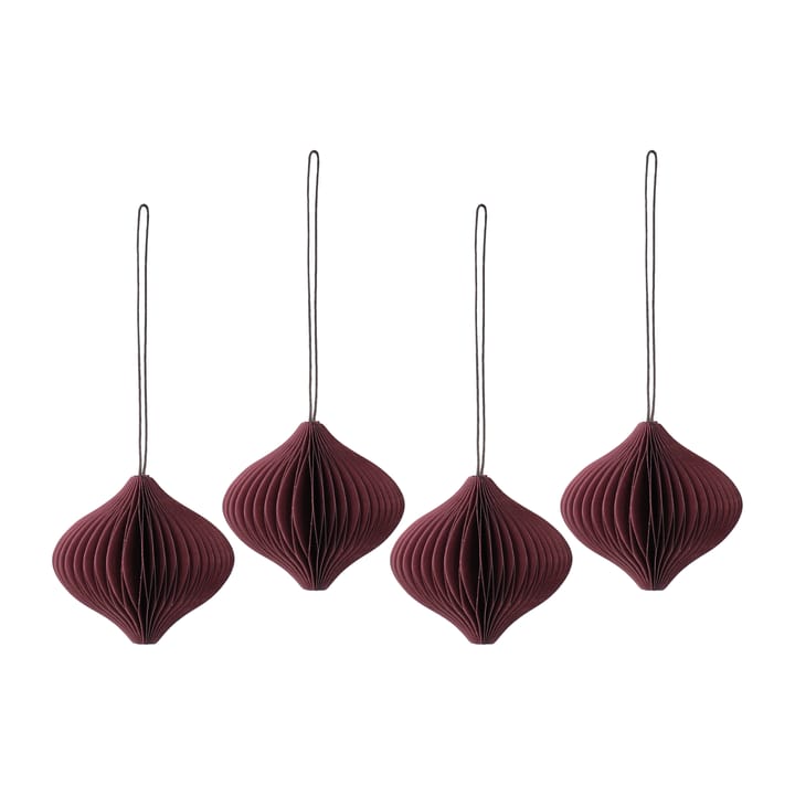 Decorazione per albero di Natale Onion, confezione da 4 - Rosso - Scandi Living