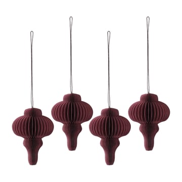 Decorazione per albero di Natale Spira, confezione da 4 - Rosso - Scandi Living