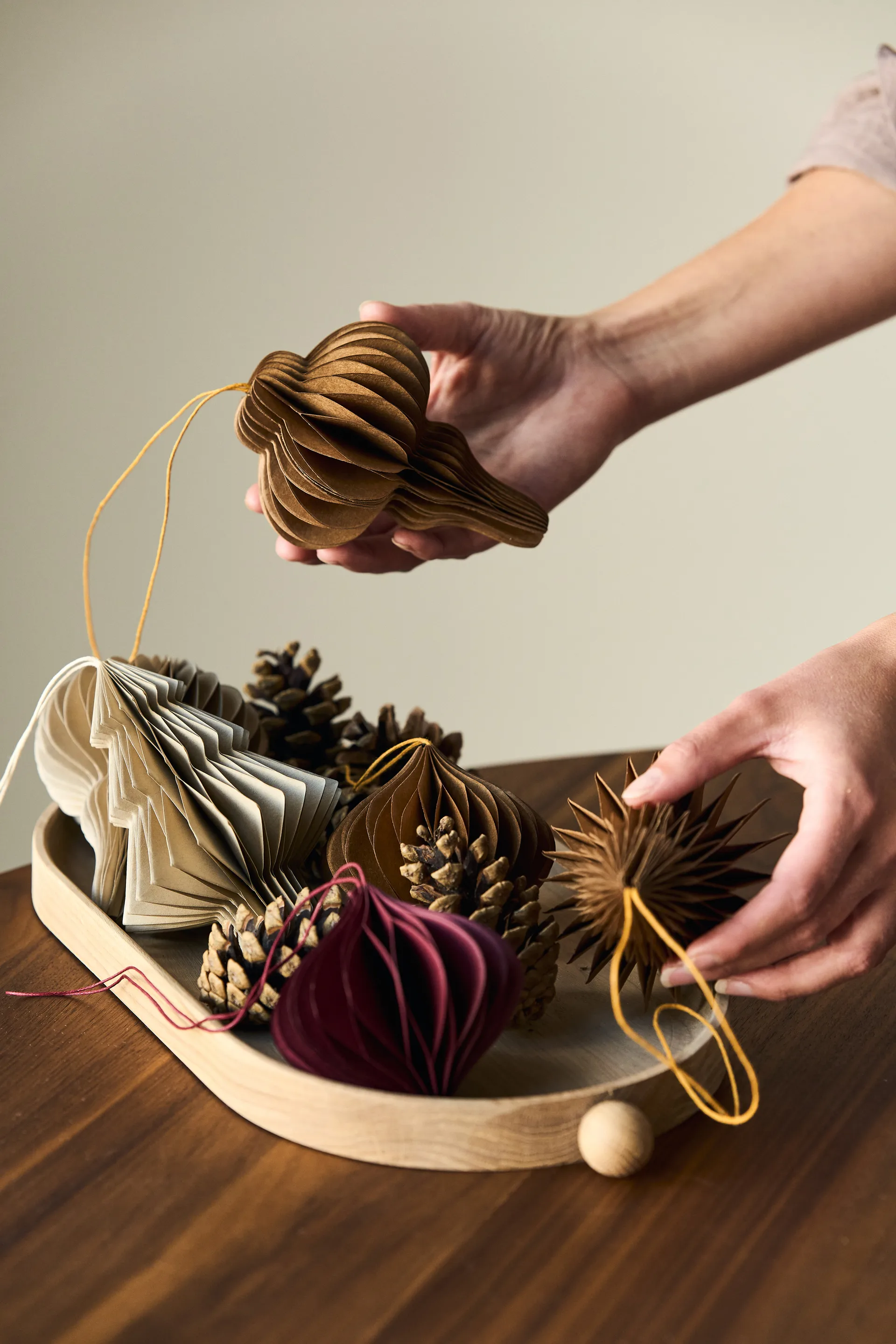 Decorazione per albero di Natale Tree, confezione da 4, Beige Scandi Living