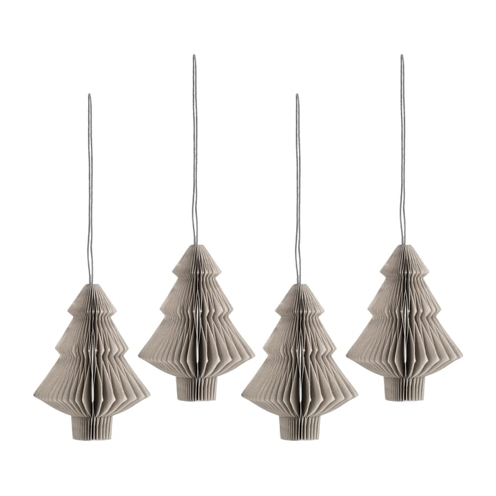 Decorazione per albero di Natale Tree, confezione da 4 - Beige - Scandi Living