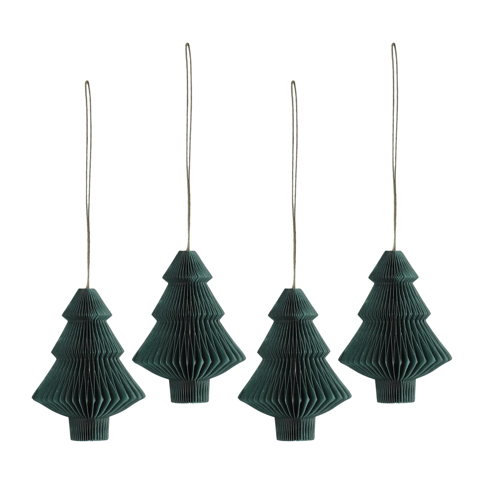 Decorazione per albero di Natale Tree, confezione da 4, Forest green Scandi Living