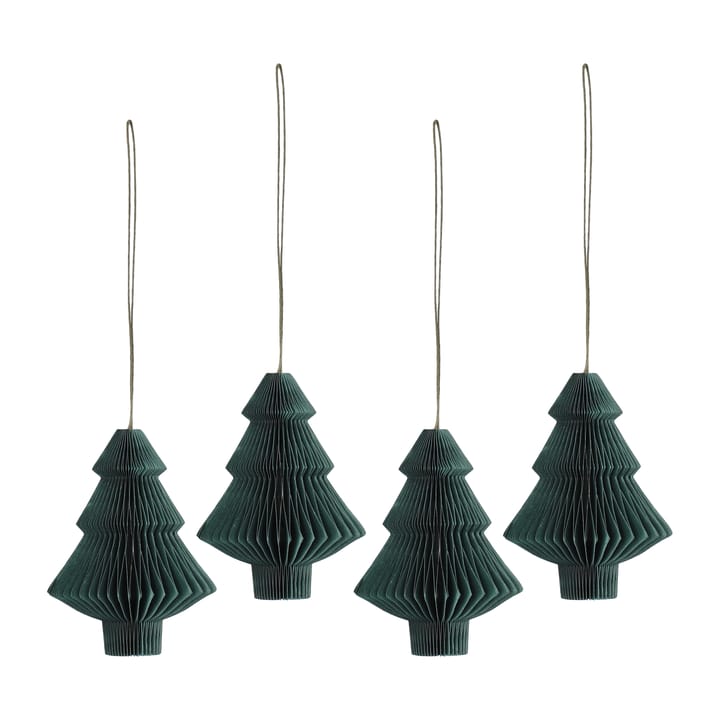 Decorazione per albero di Natale Tree, confezione da 4 - Forest green - Scandi Living