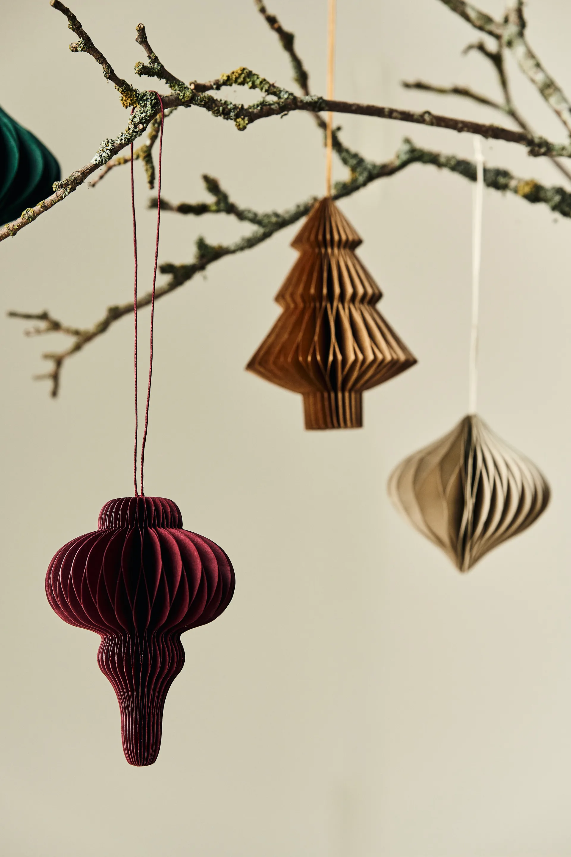 Decorazione per albero di Natale Tree, confezione da 4, Naturale Scandi Living