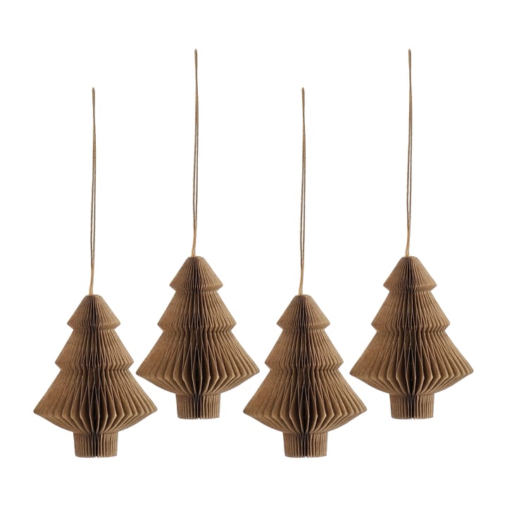 Decorazione per albero di Natale Tree, confezione da 4 - Naturale - Scandi Living