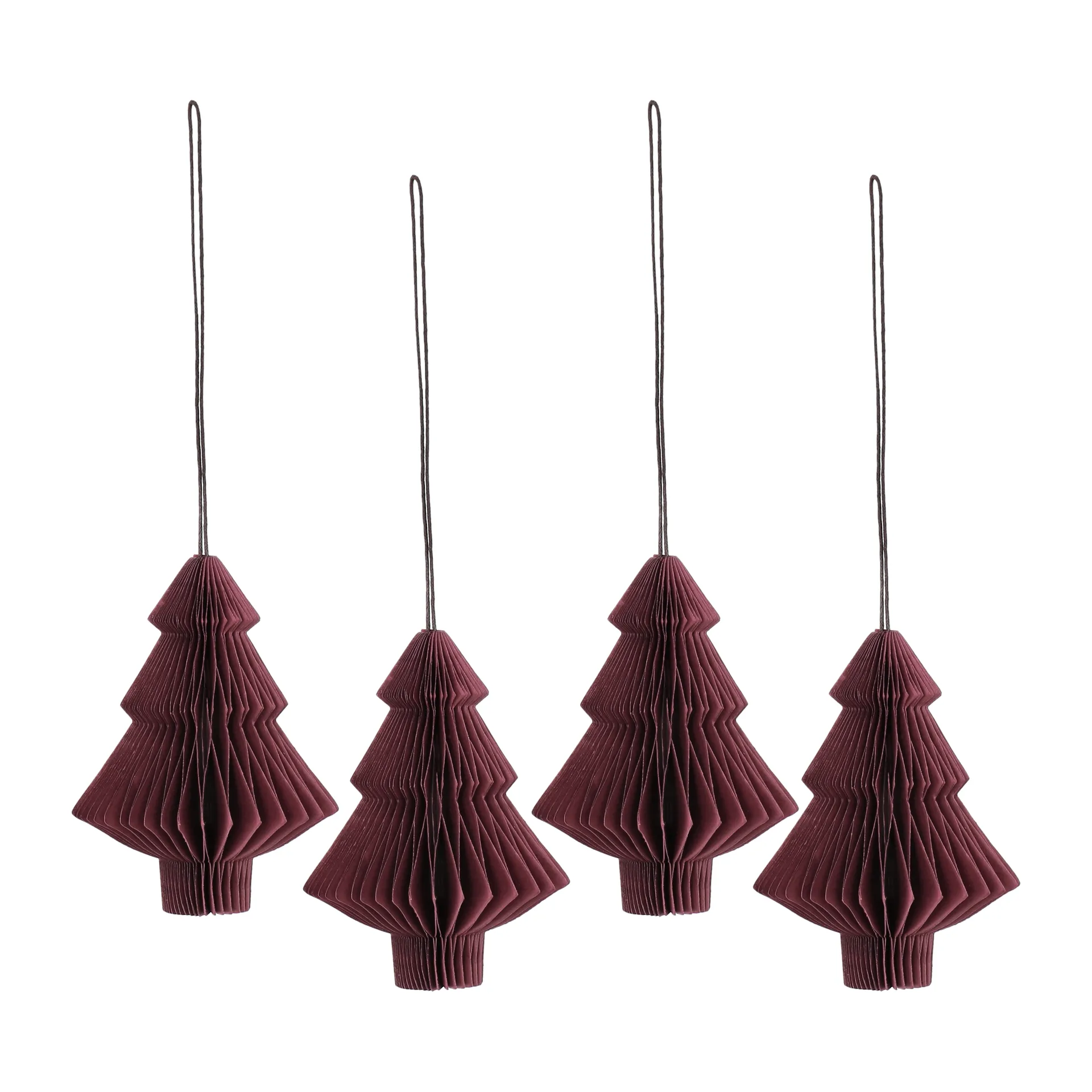 Decorazione per albero di Natale Tree, confezione da 4, Rosso Scandi Living
