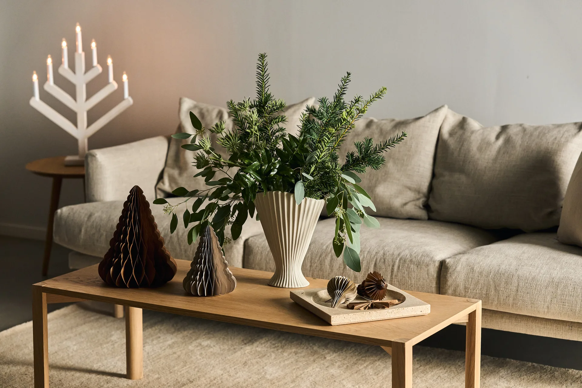 Decorazioni natalizie Trees, confezione da 2, Beige Scandi Living