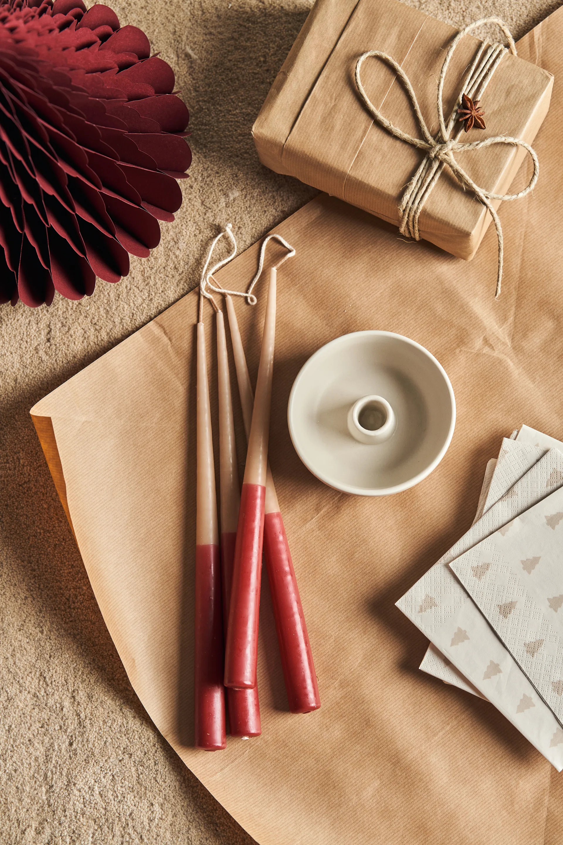 Decorazioni natalizie Trees, confezione da 2, Rosso Scandi Living