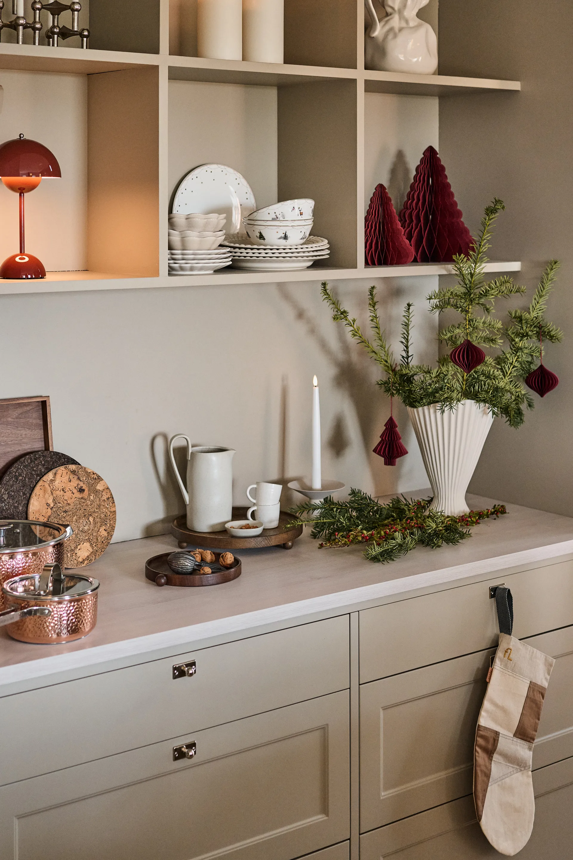 Decorazioni natalizie Trees, confezione da 2, Rosso Scandi Living