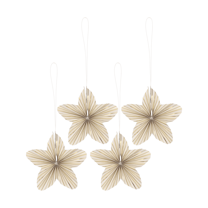 Decorazioni natalizie Twinkle set da 4 - A righe dorate - Scandi Living