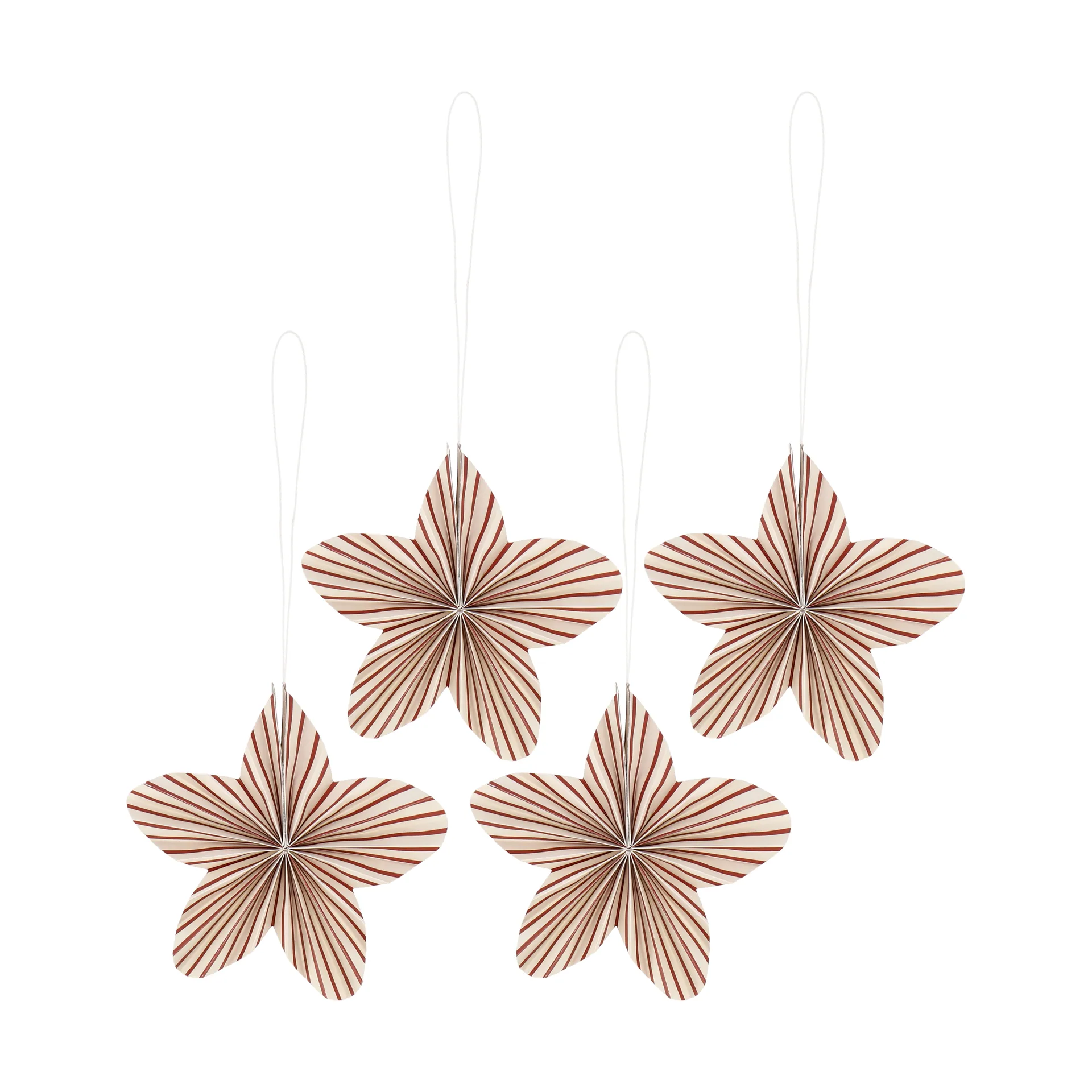 Decorazioni natalizie Twinkle set da 4, Röd randig' in Italian is 'Rosso a righe'. Scandi Living