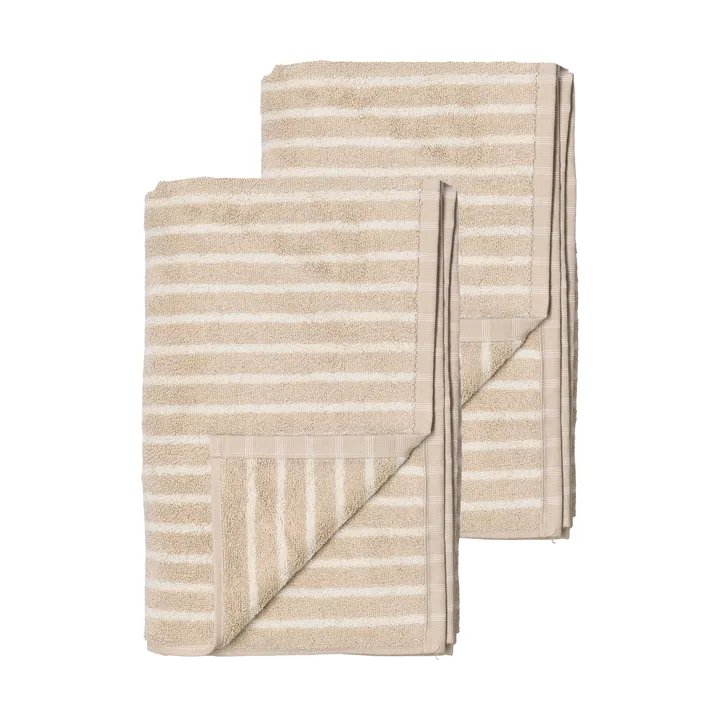 Drift asciugamani da bagno 100x150 cm confezione da 2 - Beige-bianco - Scandi Living