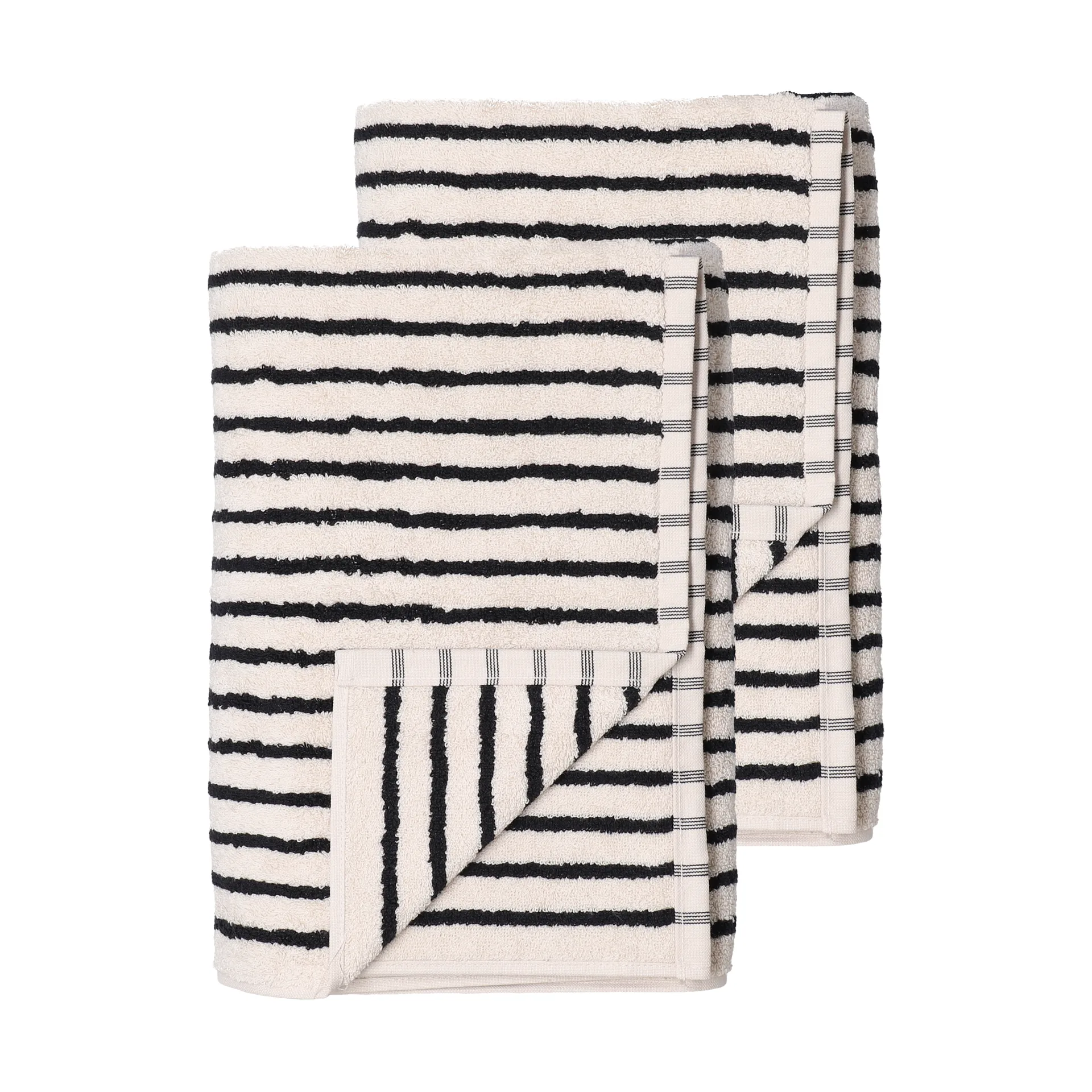 Drift asciugamani da bagno 100x150 cm confezione da 2 - Bianco-nero,  Scandi Living