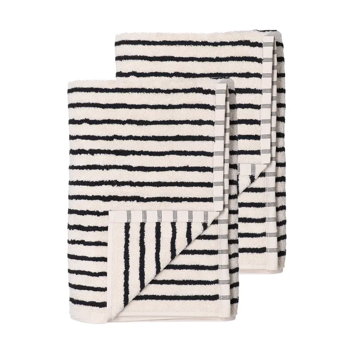 Drift asciugamani da bagno 100x150 cm confezione da 2 - Bianco-nero - Scandi Living