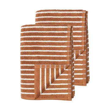 Drift asciugamani da bagno 100x150 cm confezione da 2 - Marrone-bianco - Scandi Living