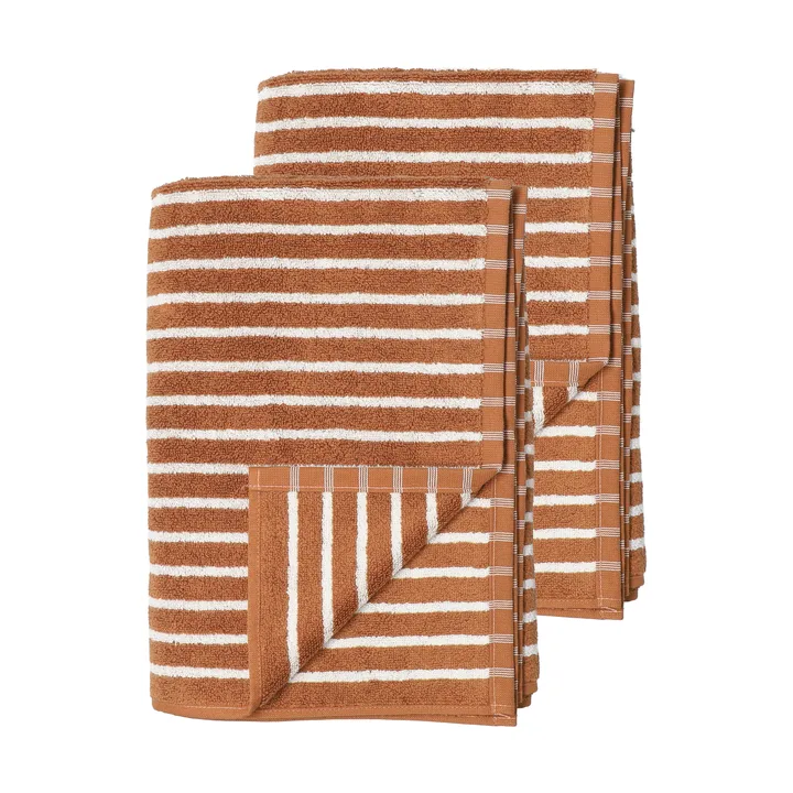 Drift asciugamani da bagno 100x150 cm confezione da 2 - Marrone-bianco - Scandi Living