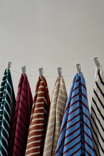 Drift asciugamani da bagno 100x150 cm confezione da 2 - Marrone-bianco - Scandi Living