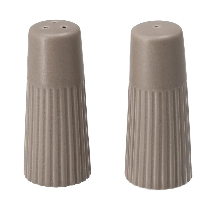 Edge saliera e pepiera 2 pezzi - Taupe, Ø3,8x8,7 cm - Scandi Living