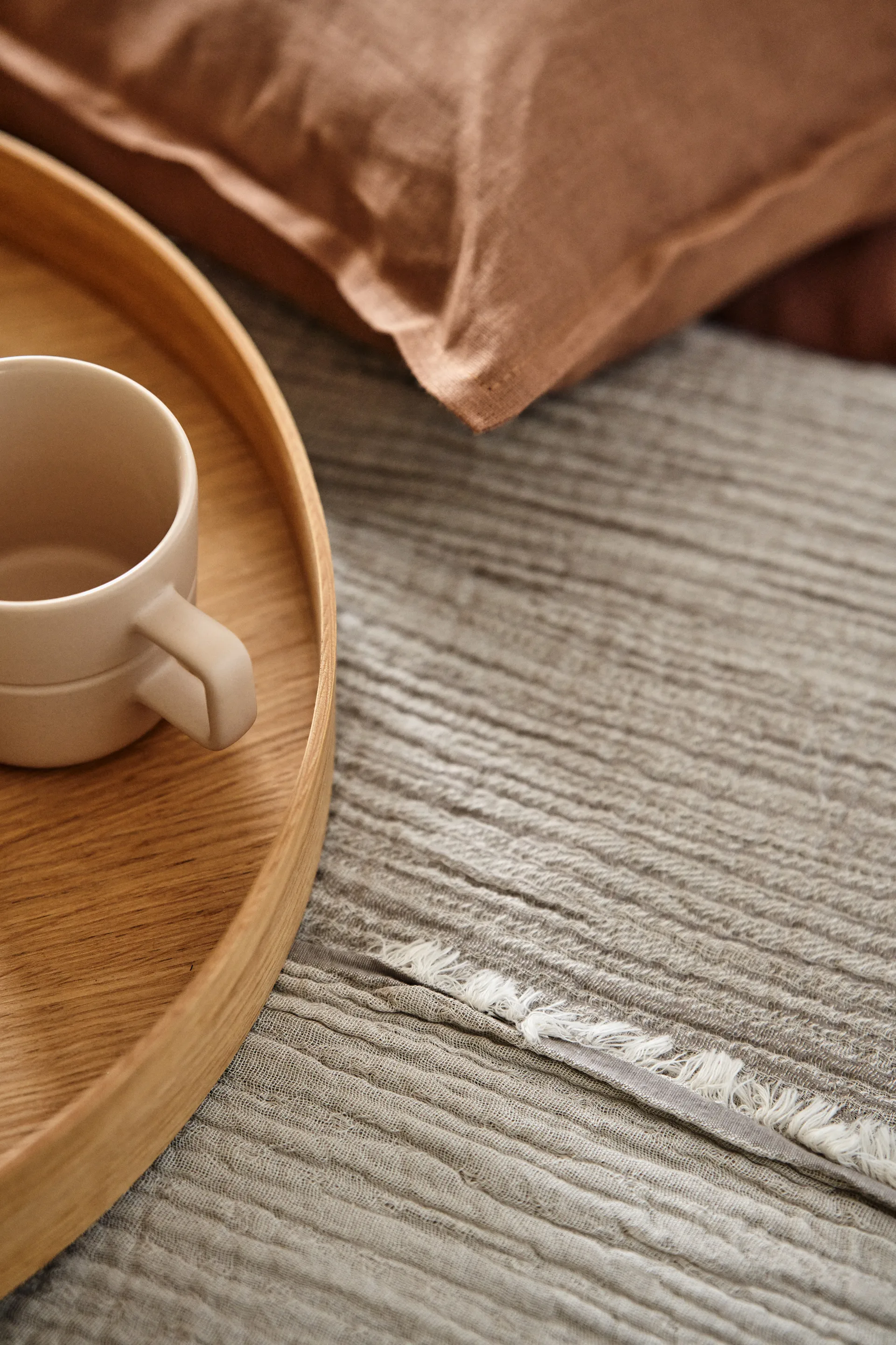 Federa Calm in lino 40x60 cm, Almond Brown Scandi Living