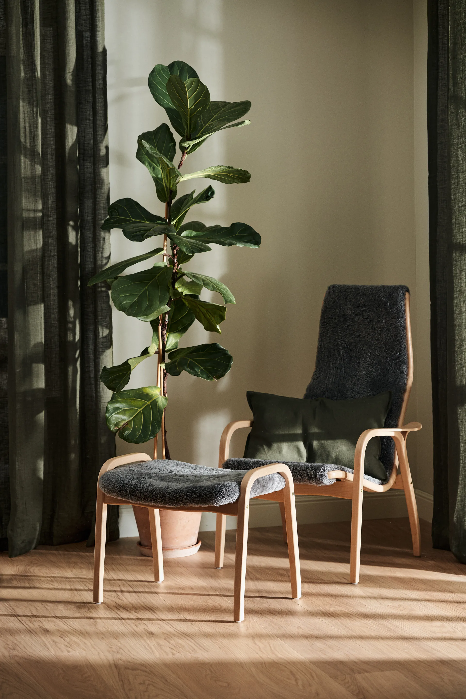 Federa Calm in lino 40x60 cm, Forest Green Scandi Living