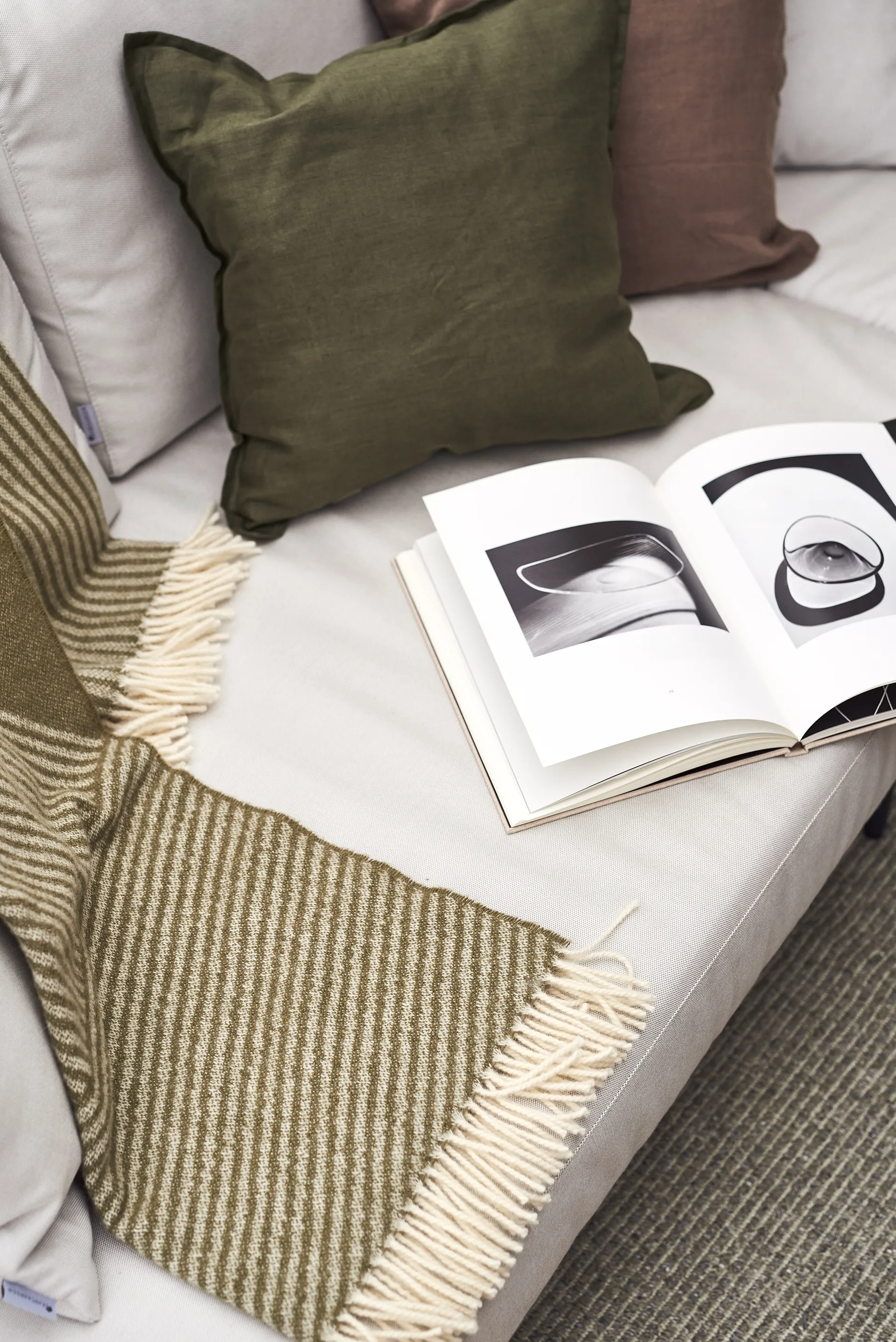 Federa Calm lino 50x50 cm, Forest green Scandi Living