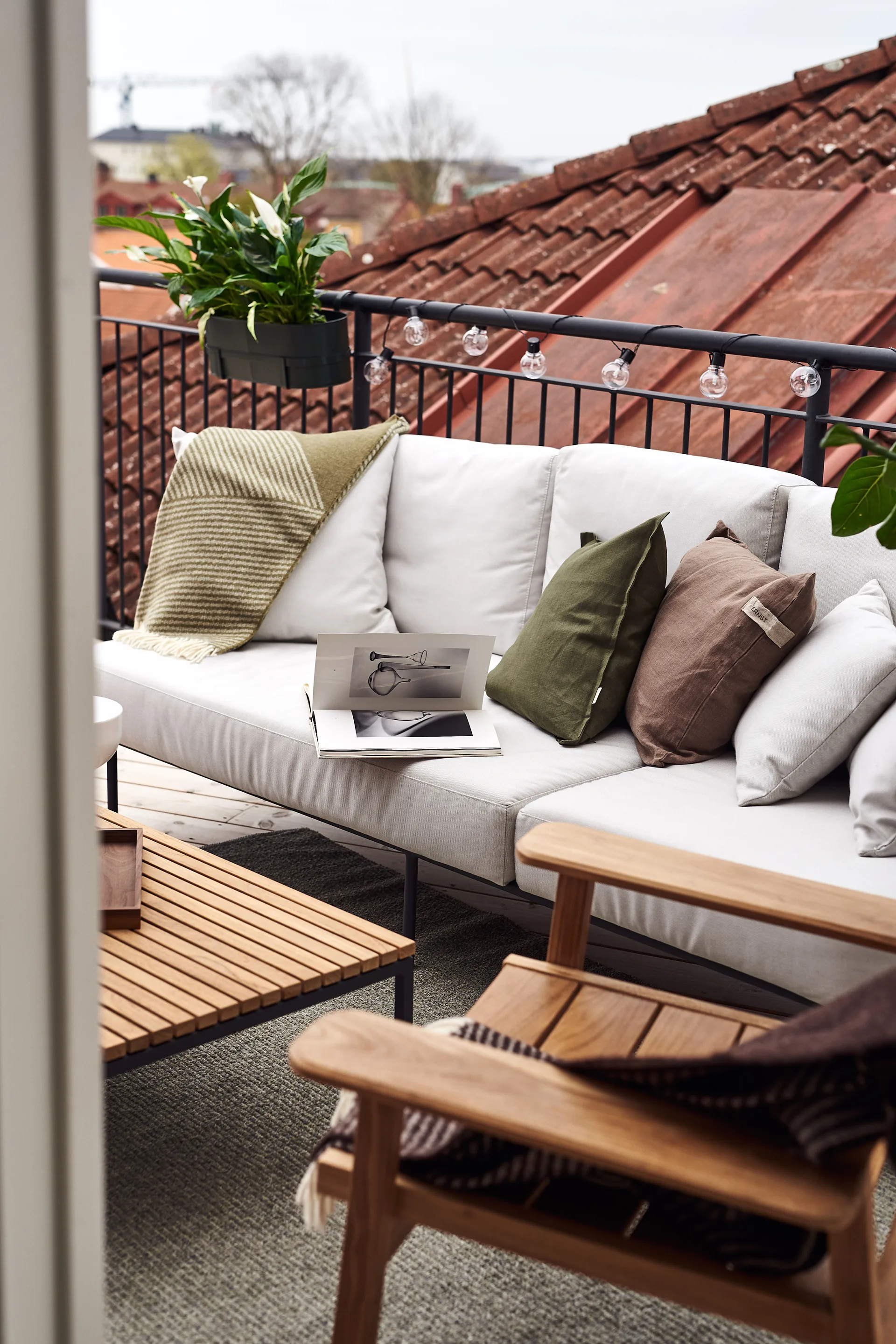 Federa Calm lino 50x50 cm, Forest green Scandi Living