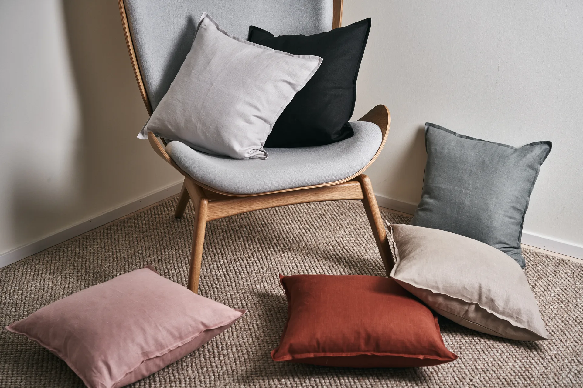 Federa Calm lino 50x50 cm, Icy grey Scandi Living