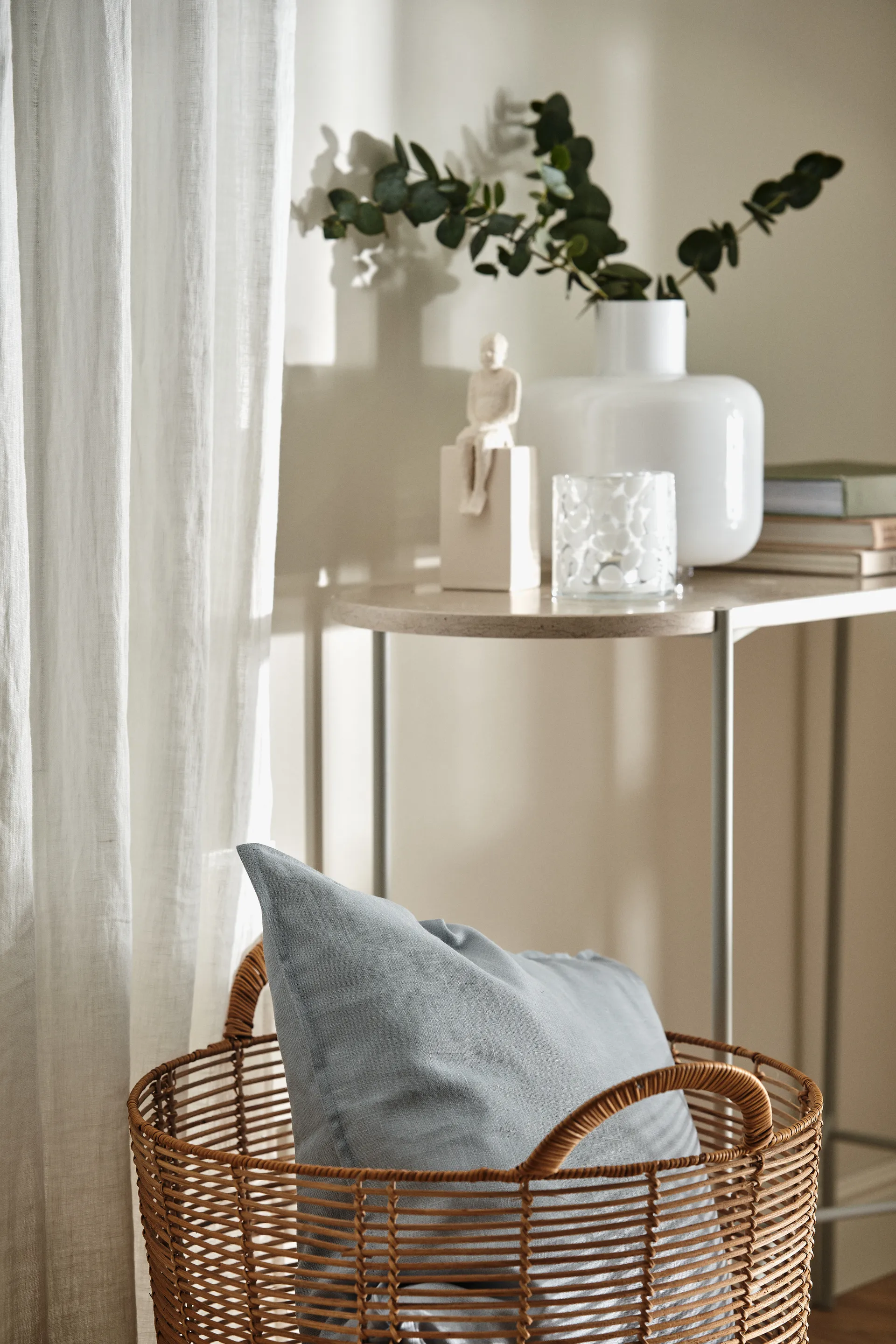 Federa Calm lino 50x50 cm, Sky Blue Scandi Living