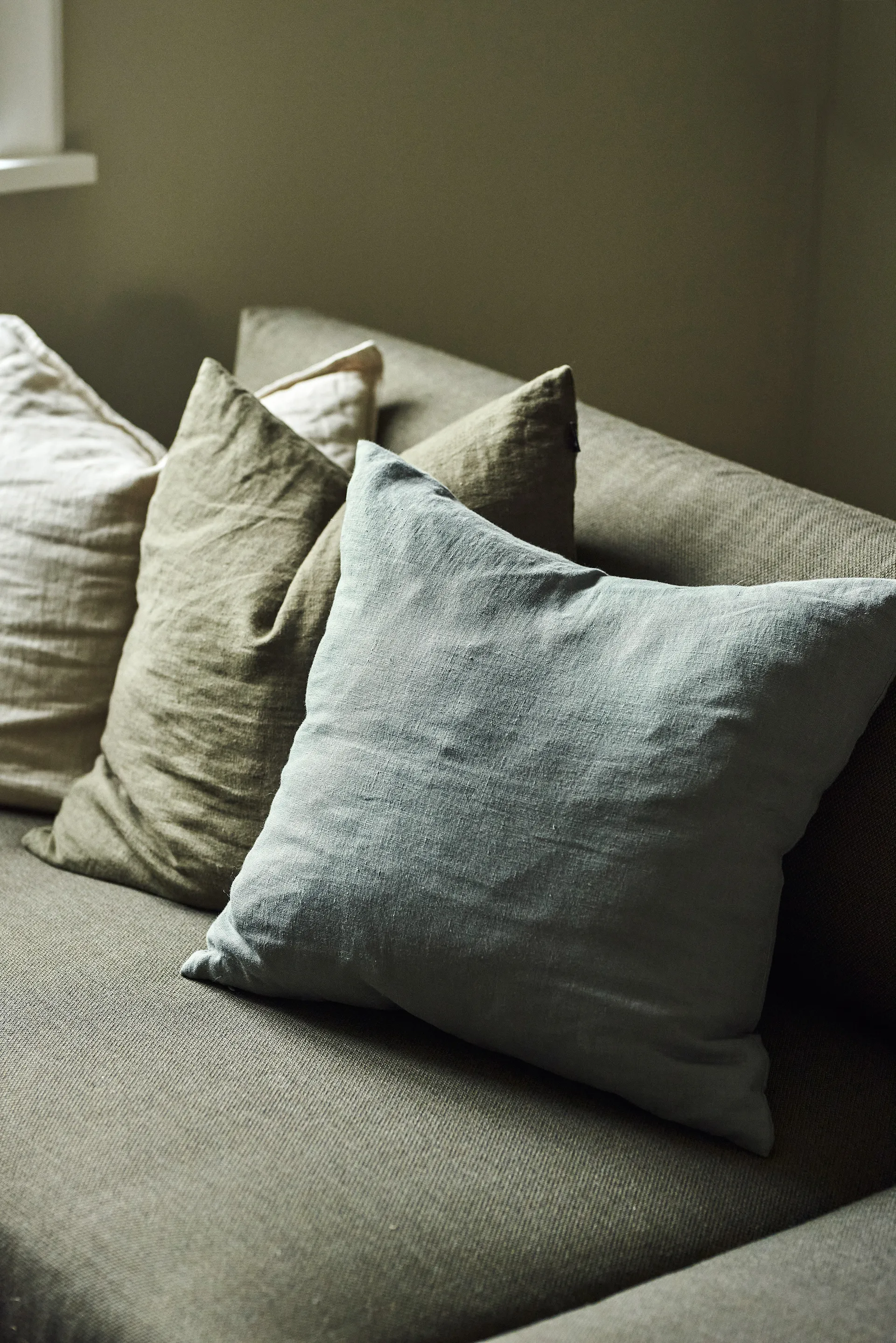 Federa Calm lino 50x50 cm, Smokey Blue Scandi Living