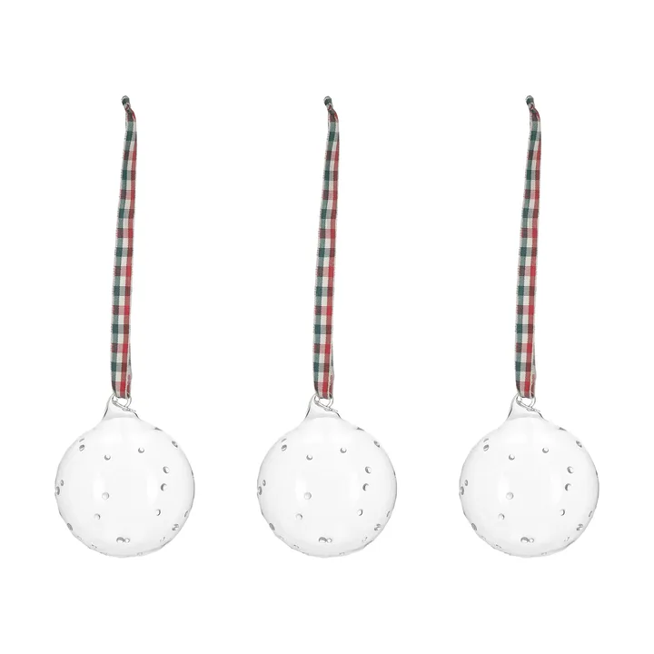 Grace pallina per albero di Natale con fiocco, confezione da 3 - Bianco - Scandi Living