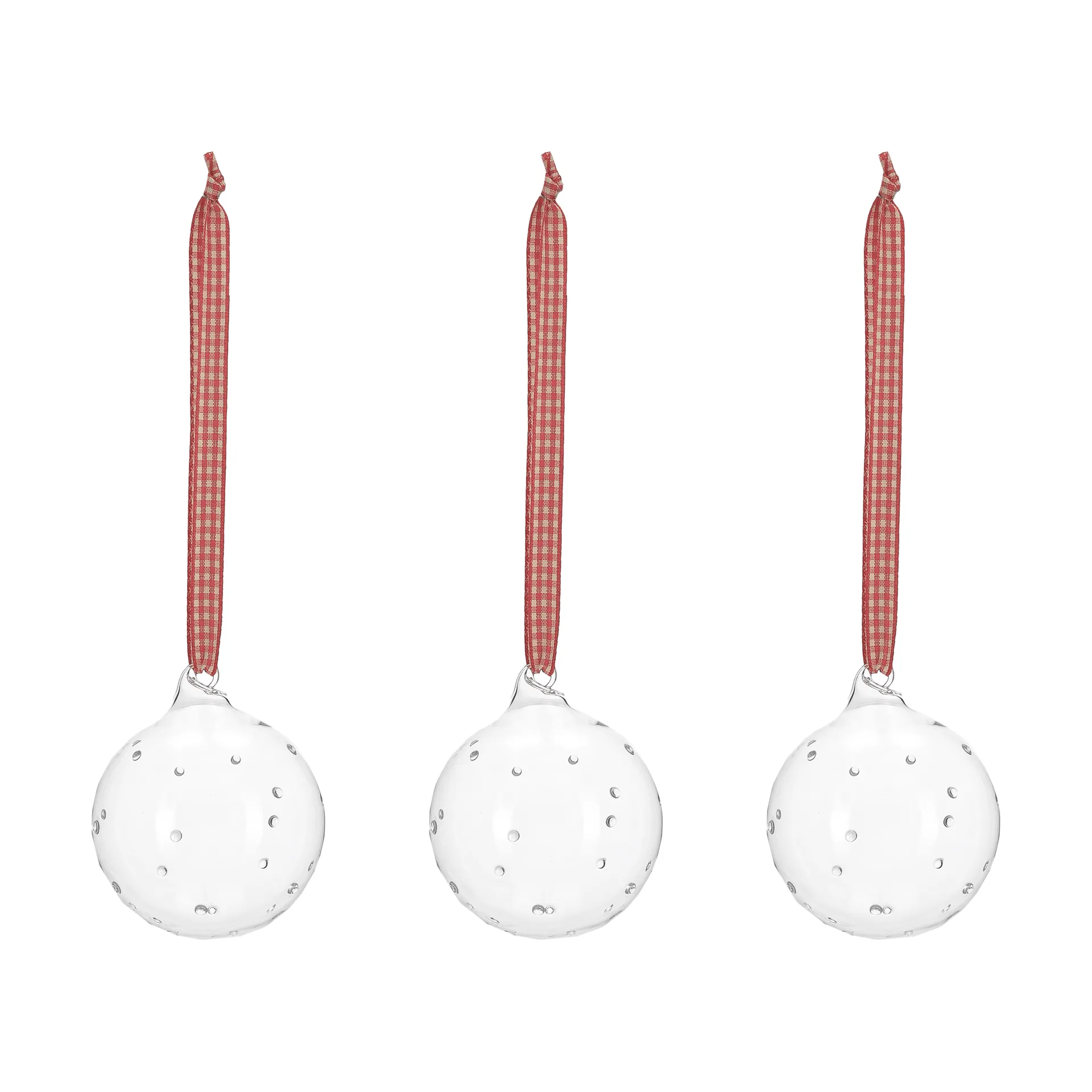 Grace pallina per albero di Natale con fiocco, confezione da 3, Rosso Scandi Living