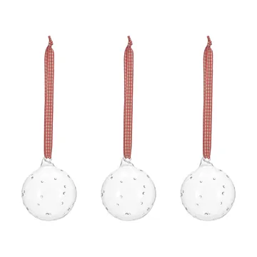 Grace pallina per albero di Natale con fiocco, confezione da 3 - Rosso - Scandi Living