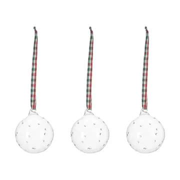 Grace pallina per albero di Natale con fiocco, confezione da 3 - Rosso - Scandi Living