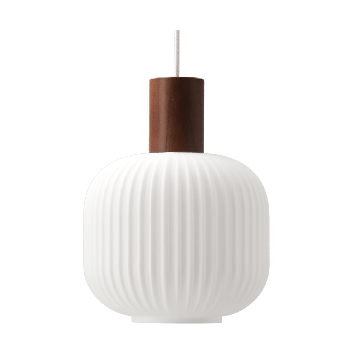Lampada a sospensione Fair Ø20cm - Vetro satinato-frassino tinto scuro - Scandi Living